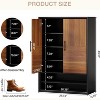 Tribesigns 6-Tier Shoe Cabinet with Doors,  Shoe Storage Organizer with Adjustable Shelves for Entryway Hallway Closet,Black & Brown - 2 of 4
