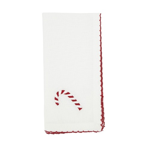 Craftways Elegant Candy Cane Napkins Stamped Cross-Stitch