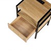 Kumasinova 15.75" Rattan Bedside Table with Optional Charging Station,Set of 1/2,Modern Nightstands End Table with MDF Frame&Metal Legs for Bedroom - 4 of 4