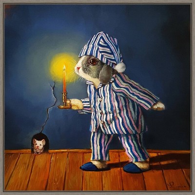 22" x 22" The Night Before Christmas Mouse Framed Wall Canvas - Amanti Art