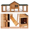 Garvee 82'' Wooden Chicken Hutch, Pet House with Double Side Runs, Weatherproof Roof, Removable Tray, Ramps for Small Animals - 3 of 4