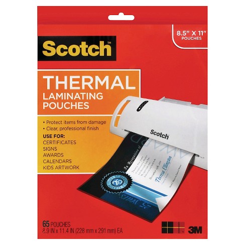 Scotch 65ct 9 X 11 Thermal Laminating Pouches Clear Target