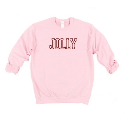 Simply Sage Market Women's Graphic Sweatshirt Embroidered Jolly -Red Ink