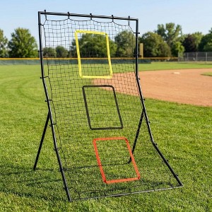 Baseball Practice Net - 6 Ft X 4 Ft Pitching & Fielding Rebounder With 3 Goal Zones, Softball Training Aid