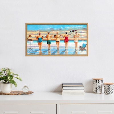 Amanti Art Watching Sunset by Ronald West Canvas Wall Art Print Framed 27 x 14