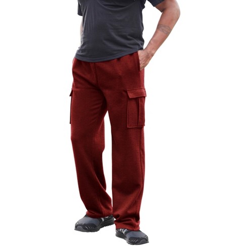 Kingsize Men's Big & Tall Fleece Cargo Sweatpants - Tall - 2xl, Red : Target