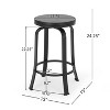 GDFStudio Comet Modern Industrial Iron 24.25 Inch Backless Swivel Counter Stools (Set of 2) - 3 of 4