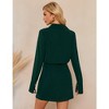 Women's Long Sleeve V Neck Mini Wrap Dress Belted Split Business Casual Work Short Shirt Blazer Dress - 4 of 4