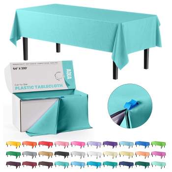 Crown Display 54" X 300' Roll In A Box Cut-To-Size Disposable Plastic Table Cover With Cutter