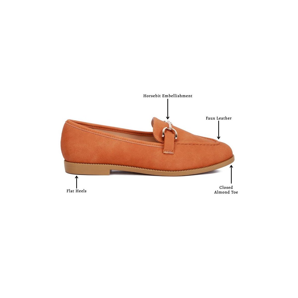 Женские туфли London Rag Womens Jagger Horsebit Detail Flat Loafers 9 — фото 3