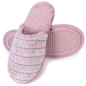 ROXONI Women Slipper Cozy Memory Foam, Indoor Outdoor Rubber Sole - 1 of 4