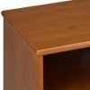 54" Solid Rubberwood Hardwood Mid Century Modern Tall TV Media Stand with Cord Management, Sliding Doors and Antique Brass Hardware for Living Room - 3 of 4