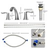 Bathroom Faucet, 8" Widespread 3 Hole - Brushed Nickel with Pop-Up Drain, CUPC Supply Lines for Sink - 2 of 4