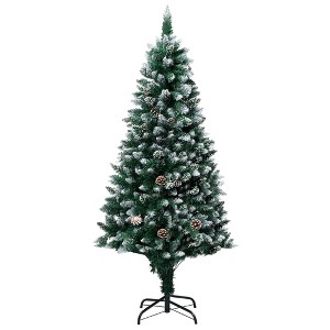 vidaXL Artificial Christmas Tree with Pine Cones and White Snow 6 ft - 1 of 4