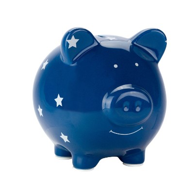 blue piggy bank