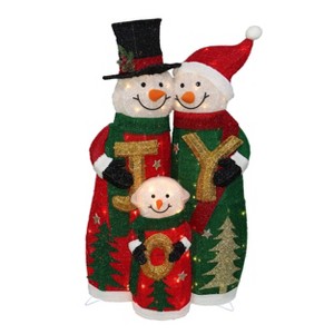 Season's Designs 39-Inch Snowman Family in Colorful Sweaters Festive Christmas Decorations for Indoor or Outdoor Use, Ground Freestanding, Requires 9 - 1 of 1