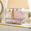 Stackable Storage Drawers Set of 3,Clear Plastic Organizer Bins for Makeup, Cosmetics, Beauty Supplies - 4 of 4