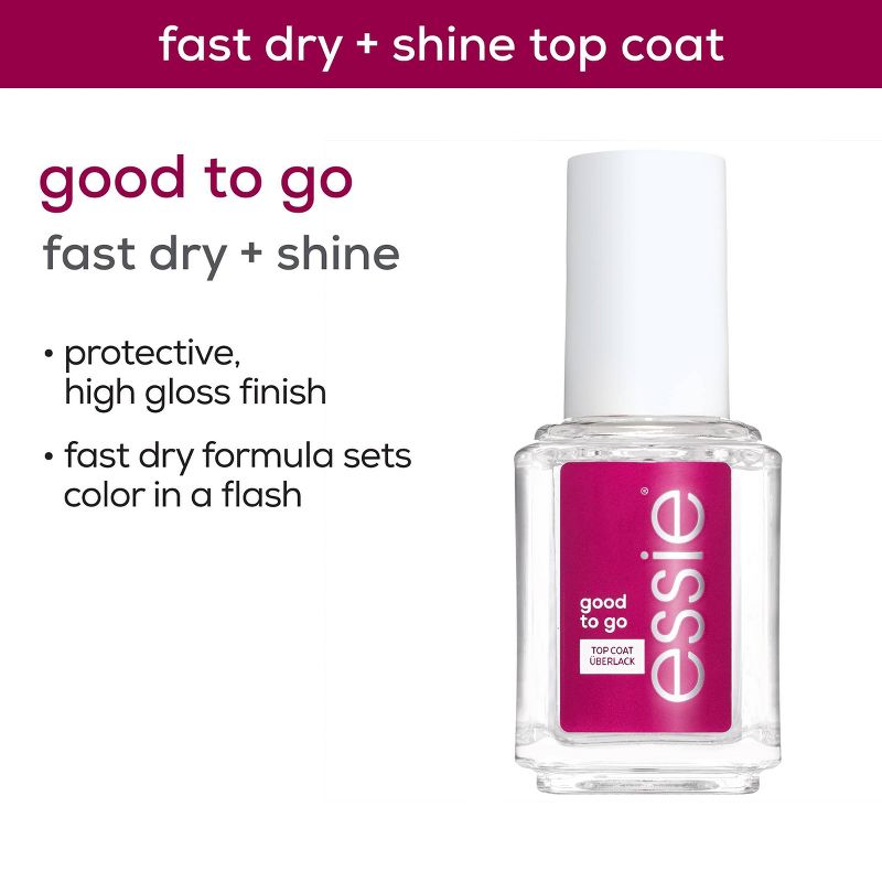 essie Good to Go Top Coat - fast dry and shine - 0.46 fl oz, 5 of 8
