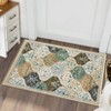 Washable Non Slip Floral Print Vintage Area Rugs for Living Room Bedroom, Soft Low Pile Dining Room Carpet for Home Office - 3 of 4