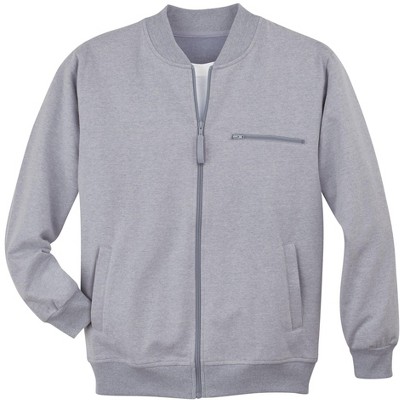 Collections Etc Men's Fleece Zip-Front Long Sleeve Jacket with Pockets
