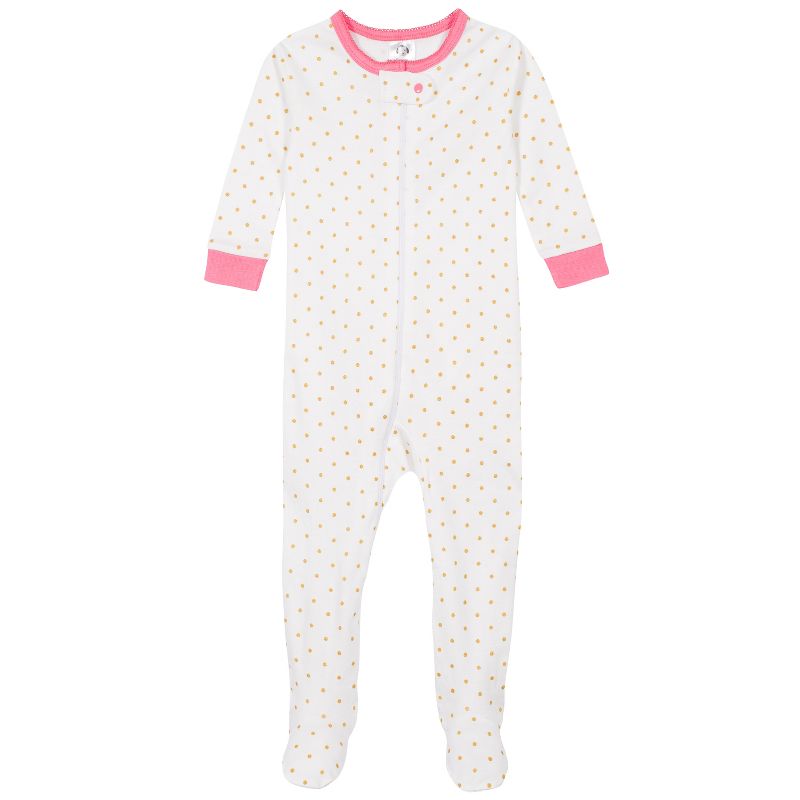 Gerber Baby & Toddler Girls Snug Fit Footed Cotton Pajamas, 2-Pack, 3 of 10
