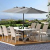 15FT Large Patio Double-Sided Rectangle Market Umbrella with Base for Poolside Lawn Backyard - 4 of 4