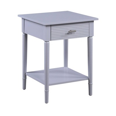 Breighton Home Amy 1 Drawer End Table with Shelf Gray