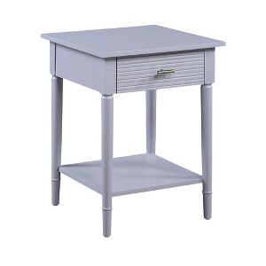 Breighton Home Amy 1 Drawer End Table with Shelf Gray - 1 of 4