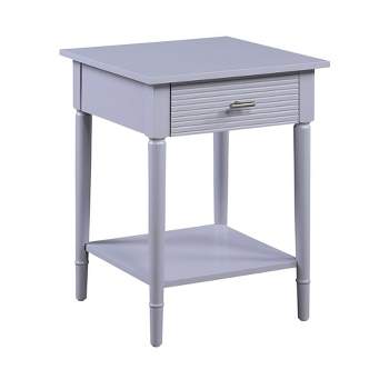 Amy 1 Drawer End Table with Shelf Gray - Breighton Home