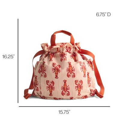 Рюкзаки Vera Bradley Women's Outlet Ripstop Deluxe Drawstring Backpack Lobster Clause — фото 3