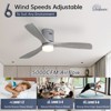 52 Inch Flush Mount Ceiling Fan with Remote Control, Wood Blades Modern Outdoor Ceiling Fans for Bedroom/Farmhouse/Patio/Indoor Quiet DC Motor - 2 of 4