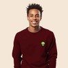Dalix Alien Embroidered Fleece Crewneck Long Sleeve Sweatshirt Mens - 3 of 4
