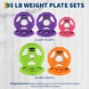 2-Inch Bumper Plates Set -Rubber Coated Cast Iron  for Home Gym Barbell Plates  Weights Options  (2.5-95 Lbs, Single/Pair/Set) - 3 of 4
