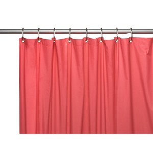 Carnation Home 3 Gauge Vinyl Shower Curtain Liner w/ Weighted Magnets and Metal Grommets in Rose - 1 of 4