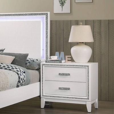 Haiden White Finish Modern Nightstand with Storage