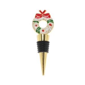 Unique Bargains Christmas Elf Bottle Stopper Zinc Alloy TPR Red White Green Black Gold Tone 1 Pc - 1 of 3