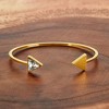 ELYA Women's Trillion-Cut Cubic Zirconia Steel Cuff Bracelet - 4 of 4