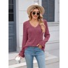 V Neck Long Sleeve Shirts for Women Casual Fall Tops Lightweight Tunic Sweaters Fashion Clothes 2025 - 2 of 4