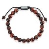 Crucible Men's Red Tiger Eye Stone Bead Adjustable Bracelet (8mm) - 2 of 4