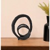 HomeRoots 8" Black Fabric Tabletop Sculpture - 2 of 4