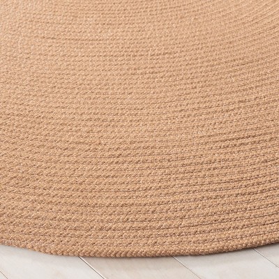 Coastal Charm Blue Synthetic 7' Round Braided Rug