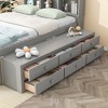 TIRAMISUBEST Full Size Platform Bed with Storage Bookcase Headboard, Under bed Storage Drawers & Bed End Storage Case, Pine Wood Bed Frame w/ Shelves - 4 of 4