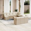 vidaXL Patio Sofa Set with Cushions Outdoor Furniture 11 Piece Poly Rattan - Beige and Cream - 2 of 4