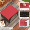 Tangkula Set of 2 Patio PE Rattan Ottomans w/ Soft Zippered Cushions for Deck Outdoor - 3 of 4