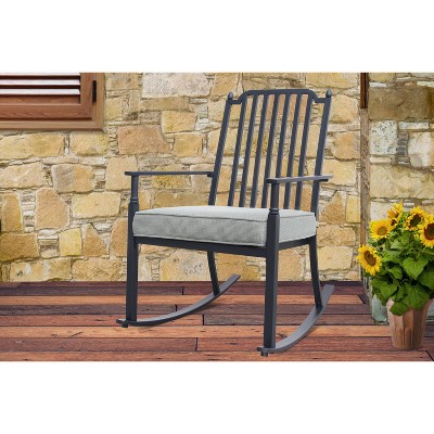 Cushion Rocking Chair - Gray - Apollo Outdoor