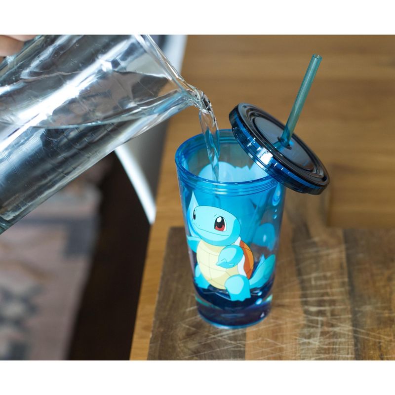 Just Funky Pokemon Squirtle 16oz Plastic Carnival Cup Tumbler with Lid and Reusable Straw, 5 of 7