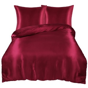 PiccoCasa 3 Pcs Soft Smooth Silky Breathable Duvet Cover Set 1 Quilt Cover, 2 Pillowcase - 1 of 4