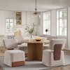 Set of 4 Upholstered Armless Dining Chairs with Casters, Linen Accent Chairs with Wheels, Modern Rolling Chairs for Dining Room - Cuddlewood - 2 of 4