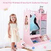 Girls' Dress Up Storage, Kids Costume Wardrobe with Lighted Mirror & Storage Bin - 4 of 4