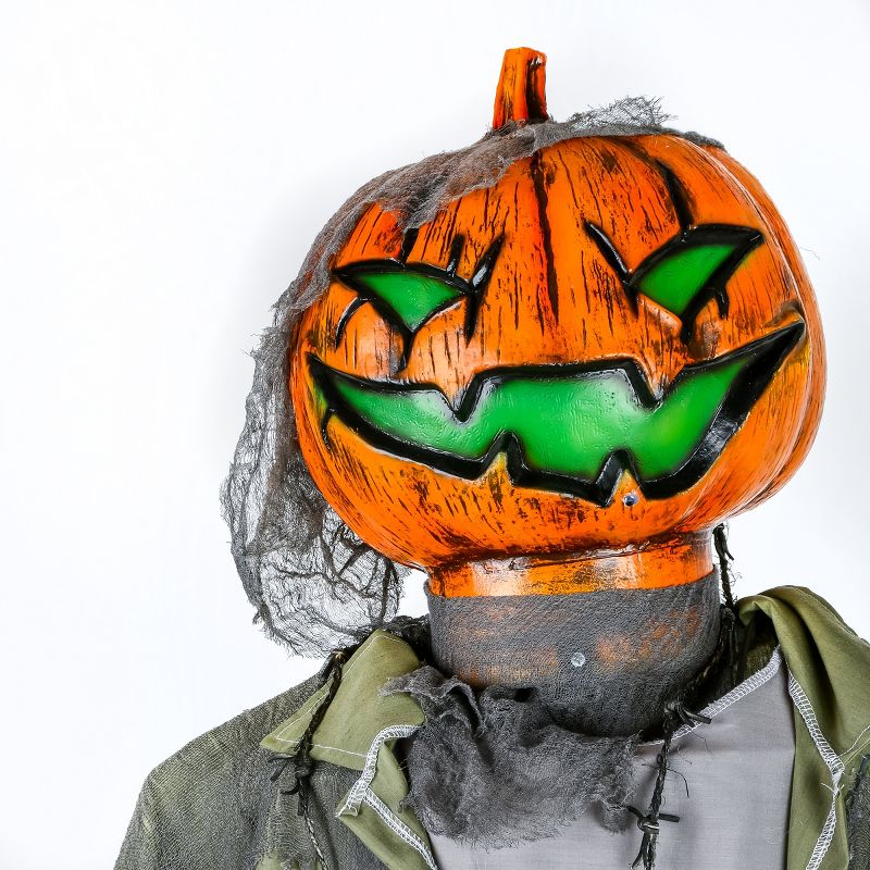 78" Animated Halloween Pumpkin Man, Motion Activated, 3 of 5